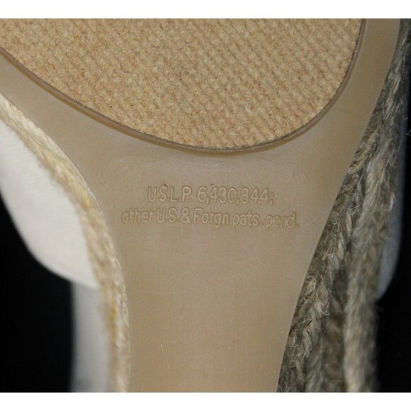 Coldwater Creek Wedges X Band Sling Sandals sz 8 M Women Tan Beach Buckle Rope - Picture 12 of 16